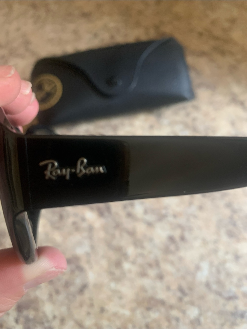 Ray-Ban Women's Black Frame Sunglasses with Dark Green Lenses - Picture 6 of 6